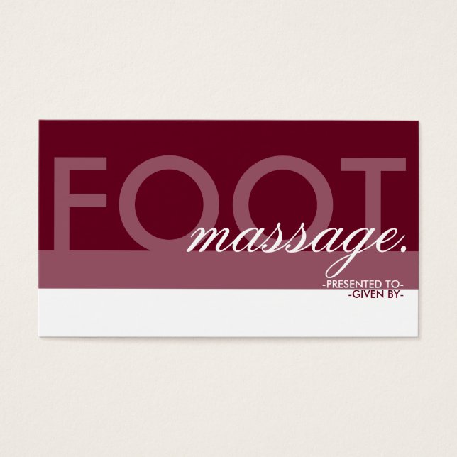 FOOT-MASSAGE-Kartenüberlagerung (Vorderseite)