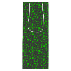 Foot prints, 01b.green DGrey BG Geschenktüte Für Weinflaschen
