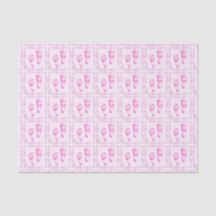 Foot Prints Baby Girl Pink Tissue Wrapping Paper Seidenpapier