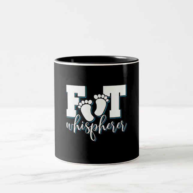 Foot Whisperer - Podiatrie Podiatrist Foot Doctor Zweifarbige Tasse (Mittel)