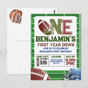 Football 1. Jahr Down Geburtstag Postkarte