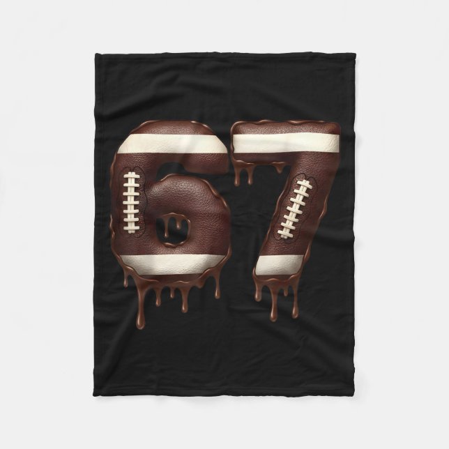 Football 67 Funny Six Seven 6 7 Meme  Fleecedecke (Vorderseite)