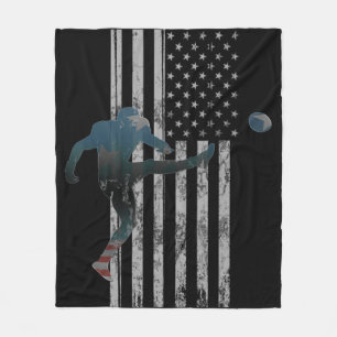 Football American Flag USA Team Gift Kicker Fleecedecke