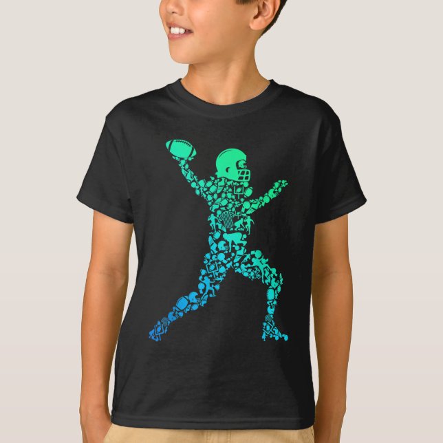 Football American Football Boys Kinder Männer T-Shirt (Vorderseite)