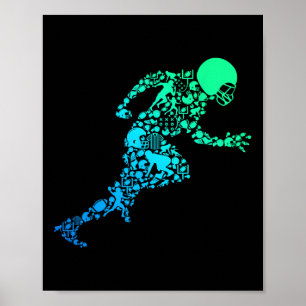 Football American Football Kids Boys Männer Poster