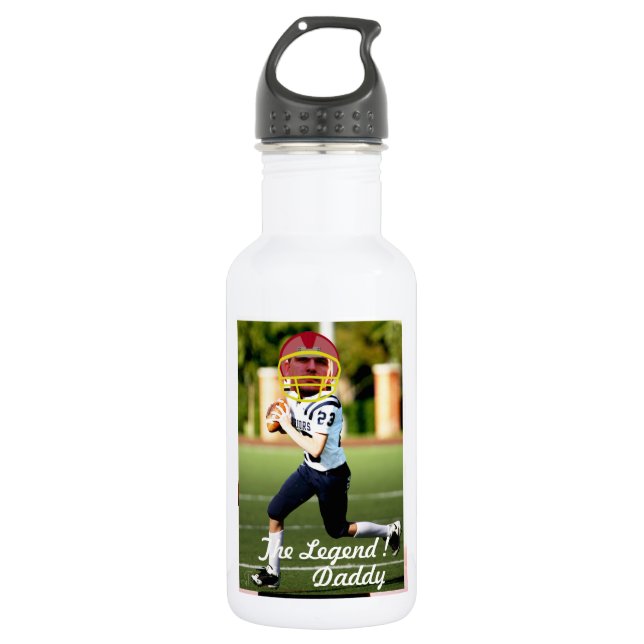 Football American Player - with YOUR Foto & Text- Edelstahlflasche (Vorderseite)