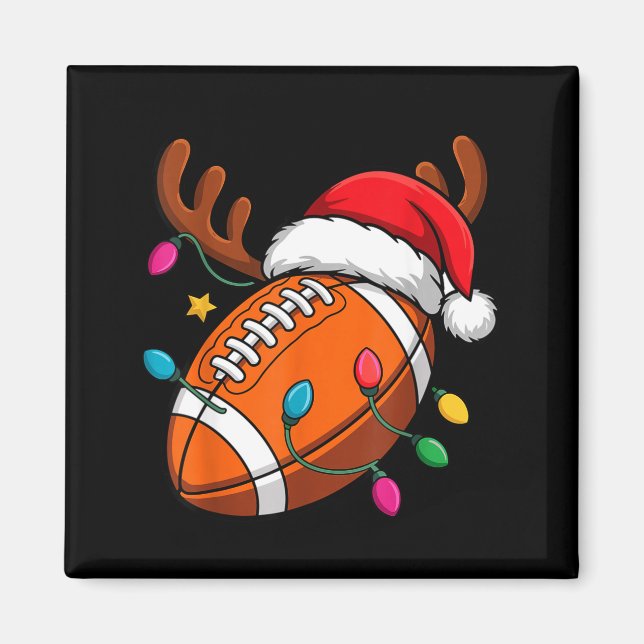 Football American Reindeer Horns Christmas Xmas Ba Magnet (Vorne)
