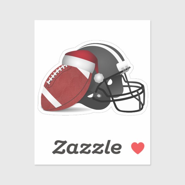 Football and Football Helmet Christmas Aufkleber (Blatt)