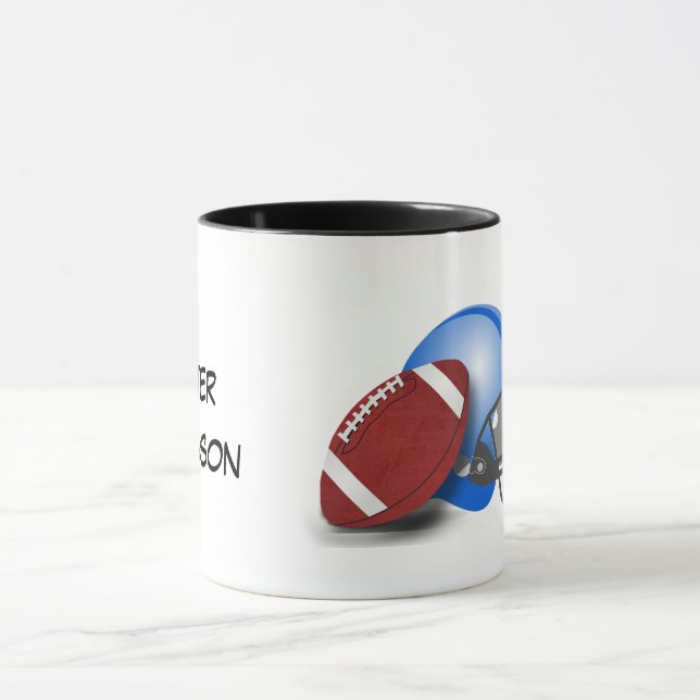 Football and Helmet personalize with name Tasse (Zentrum)