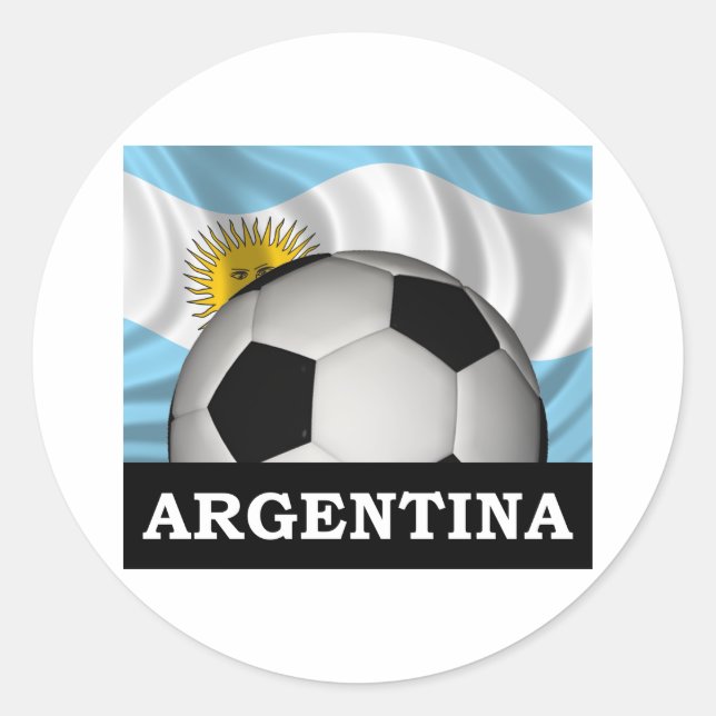 Football Argentinien Runder Aufkleber (Vorderseite)