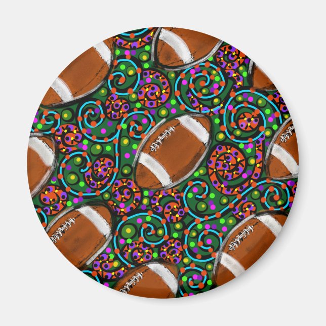 Football Art Green Magnet (Vorne)