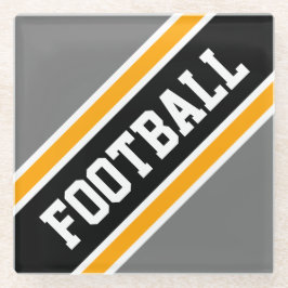 FOOTBALL Athletic Black Gray Slant Racing Streifen Glasuntersetzer