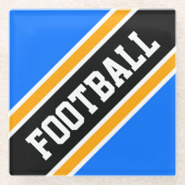 FOOTBALL Athletic Bright Blue Black Slant Streifen Glasuntersetzer