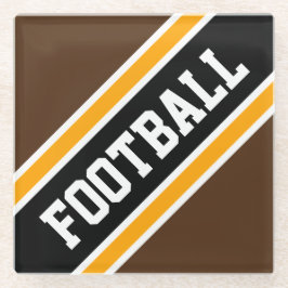 FOOTBALL Athletic Brown Black Slant Racing Streife Glasuntersetzer