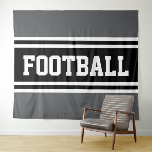 FOOTBALL Athletic Gray Schwarz-weiß Racing Streife Wandteppich