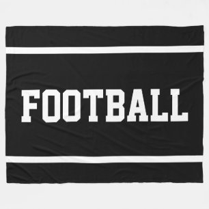 FOOTBALL Athletik Schwarz Sportlich Weiße Textstre Fleecedecke