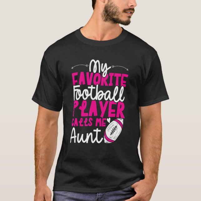 Football Aunt of Football Player Football Auntie T-Shirt (Vorderseite)