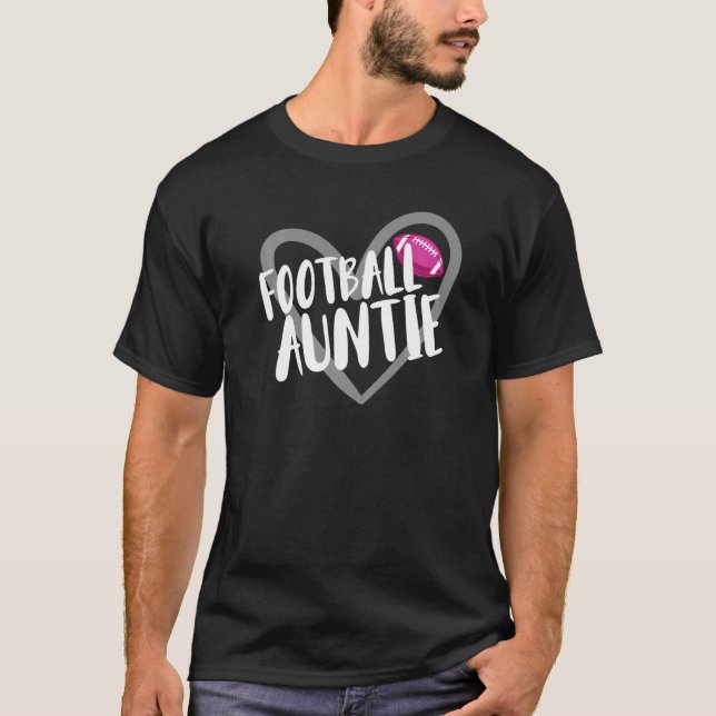 Football Auntie Heart T-Shirt (Vorderseite)