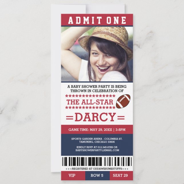 Football Baby Dusche Party lädt ein Einladung (Vorderseite)