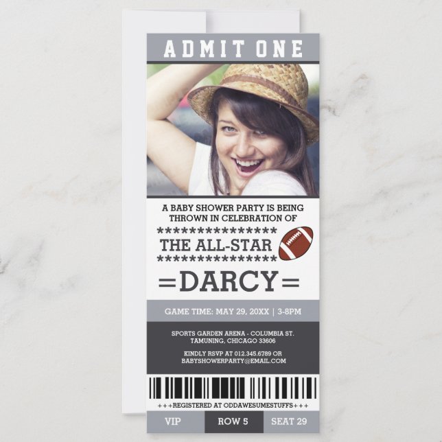 Football Baby Dusche Party lädt ein Einladung (Vorderseite)