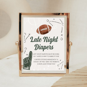 Football Baby Dusche Spate Night Diapers Poster