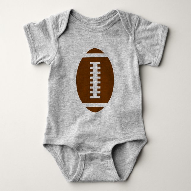 FOOTBALL BABY Gray | Front Football Graphic Baby Strampler (Vorderseite)