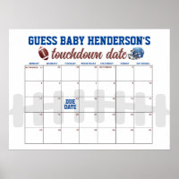 Football Baby Shooter Fälligkeitsdatum Kalender