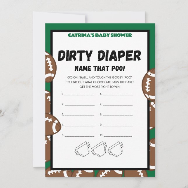 Football Baby Shooting Game, Soccer - Editierbarer Einladung (Vorderseite)