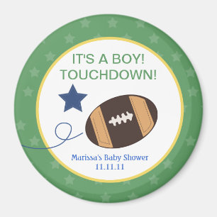Football Baby Shower 3 Zoll Round Fevor Magnet