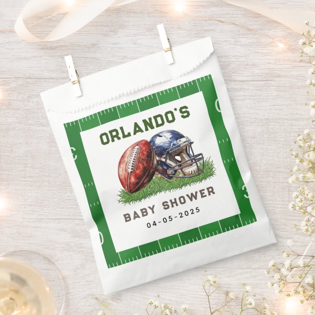 Football Baby Shower | A Little All Star Is On His Geschenktütchen (Ausgeschnitten)
