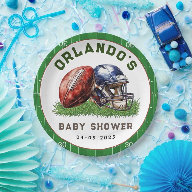 Football Baby Shower | A Little All Star Is On His Pappteller (Party)
