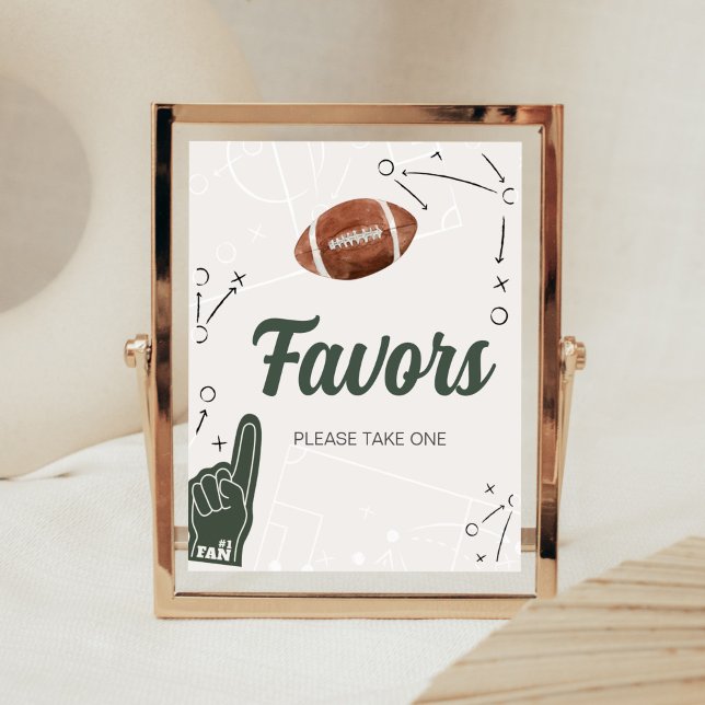 Football Baby Shower Favoriten Poster (A Little All Star Baby Shower Favors Sign)