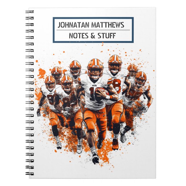 Football Back to School Spiral Foto Notebook Notizblock (Vorderseite)