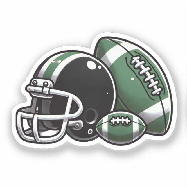 Football Ball Helm Cartoon Image Aufkleber (Vorderseite)