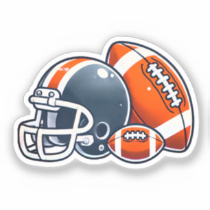 Football Ball Helm Cartoon Image Aufkleber