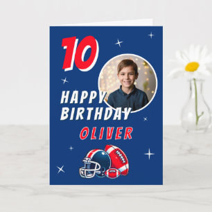 Football Ball Helmet Cartoon Foto Geburtstag Karte