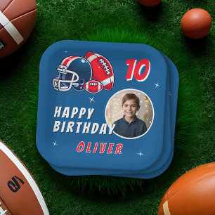 Football Ball Helmet Cartoon Foto Geburtstag Pappteller
