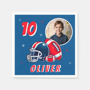 Football Ball Helmet Cartoon Foto Geburtstag Serviette