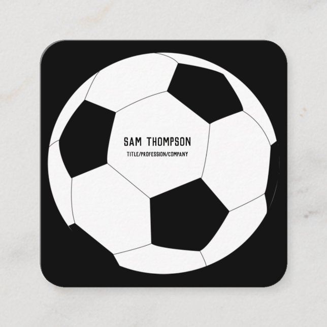 Football Ball Trainer Social Media Icons Quadratische Visitenkarte