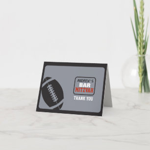 FOOTBALL Bar Mitzvah Einladung Danke Karte