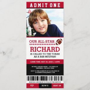 Football Bar Mitzvah Invites Einladung
