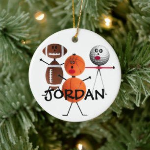 Football Basketball Golf Cartoon Keramik Ornament
