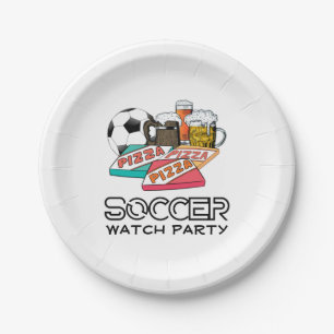 Football Beer Pizza SOCCER PARTY Pappteller
