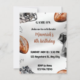 Football Birthday Invitation American Sports Party Feiertagskarte