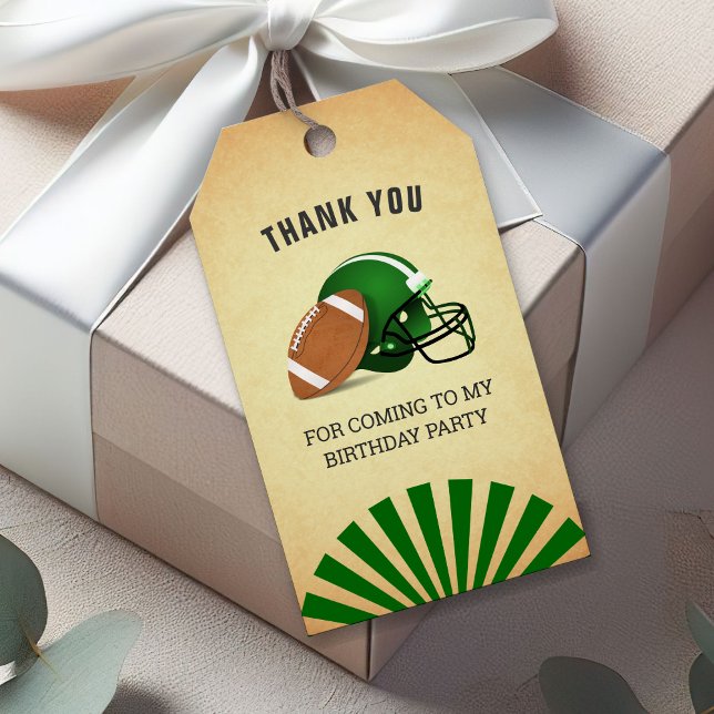 Football Birthday Party Danke für Ihre Unterstützu Geschenkanhänger (Von Creator hochgeladen)