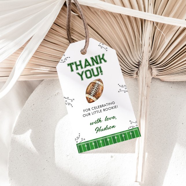 Football Birthday Party First Year Down Geschenkanhänger (Von Creator hochgeladen)