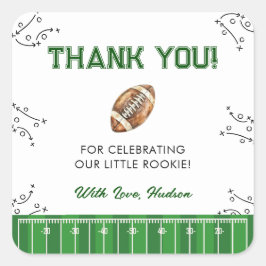 Football Birthday Party First Year Down Quadratischer Aufkleber