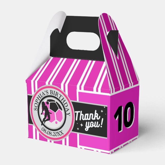 Football Birthday Party, Football Girl Player  Geschenkschachtel (Vorderseite)