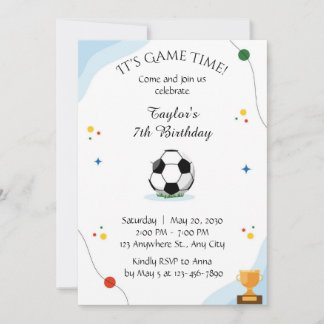 Football Birthday party Invitation template digite Einladung