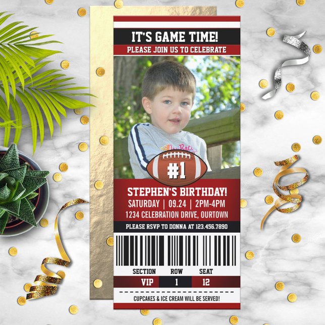 Football Birthday Photo Template Einladung (Von Creator hochgeladen)